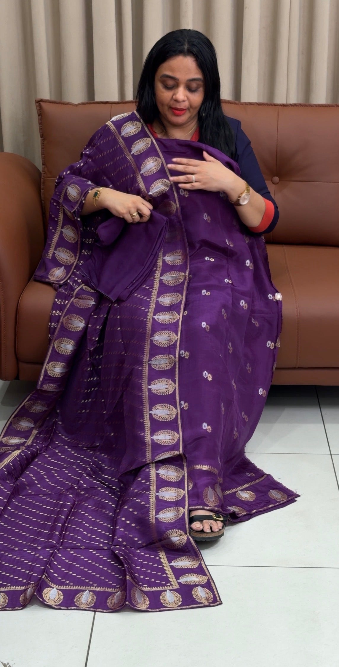 SILK BANARASI UNSTITCHED SALWAR SUITS - IHA 35406