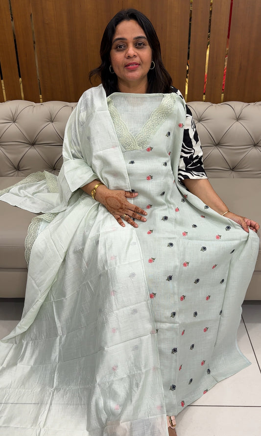 LINEN COTTON UNSTITCHED SALWAR SUITS - IHA 29175