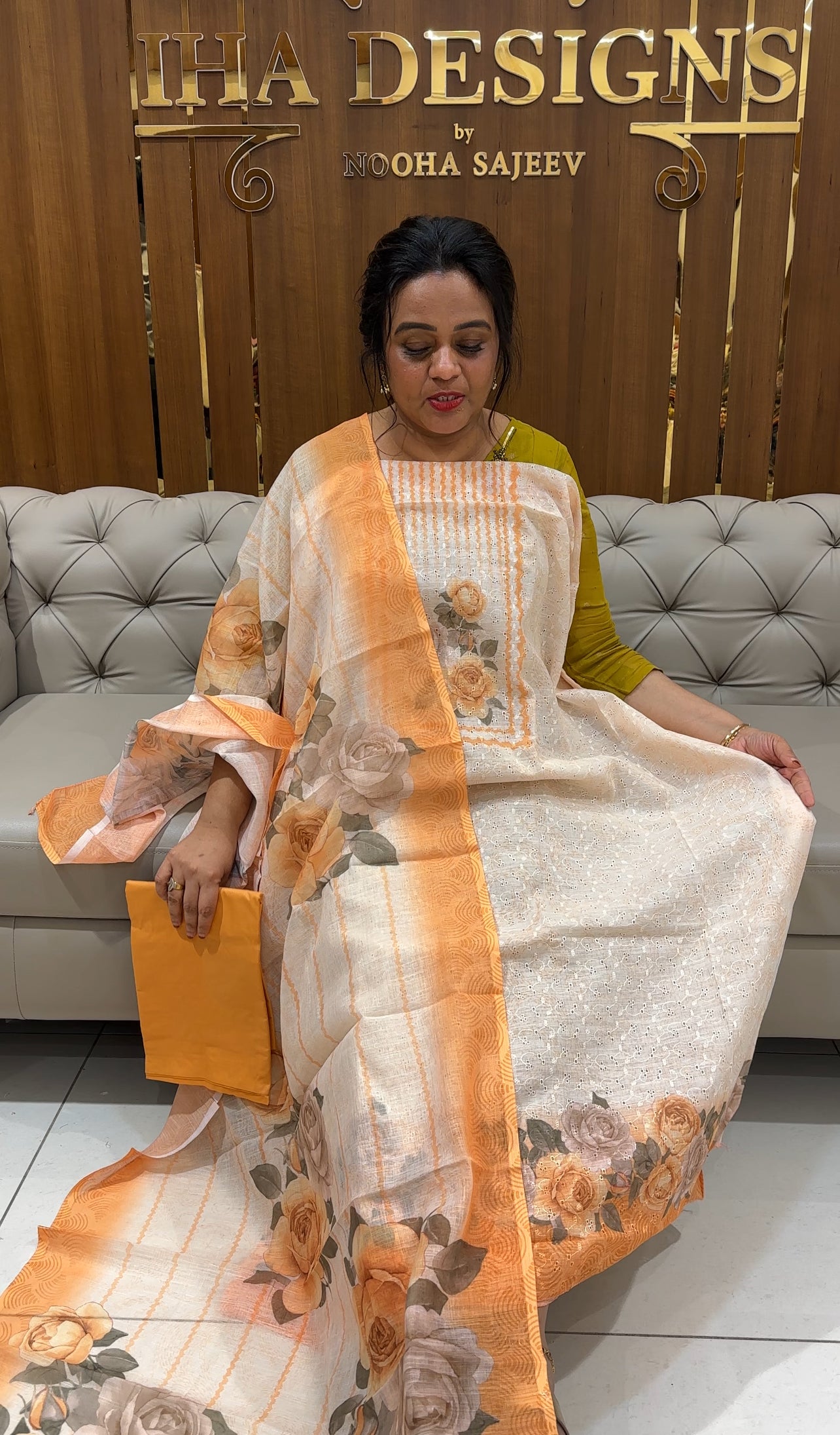 LINEN HAKOBA UNSTITCHED SALWAR SUITS - IHA 24979