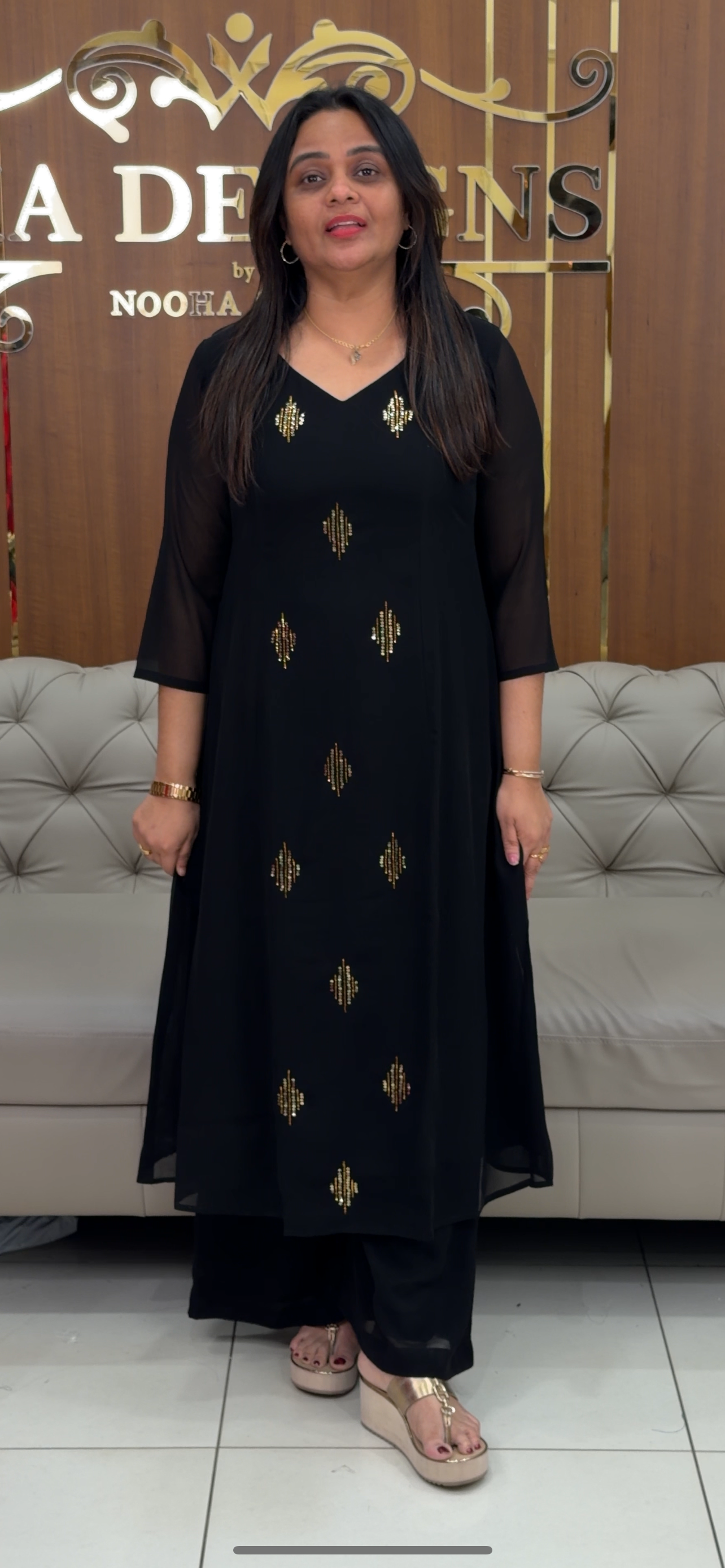 IHA'S IN-HOUSE PARTY WEAR SLITTED TOP - IHA 29355