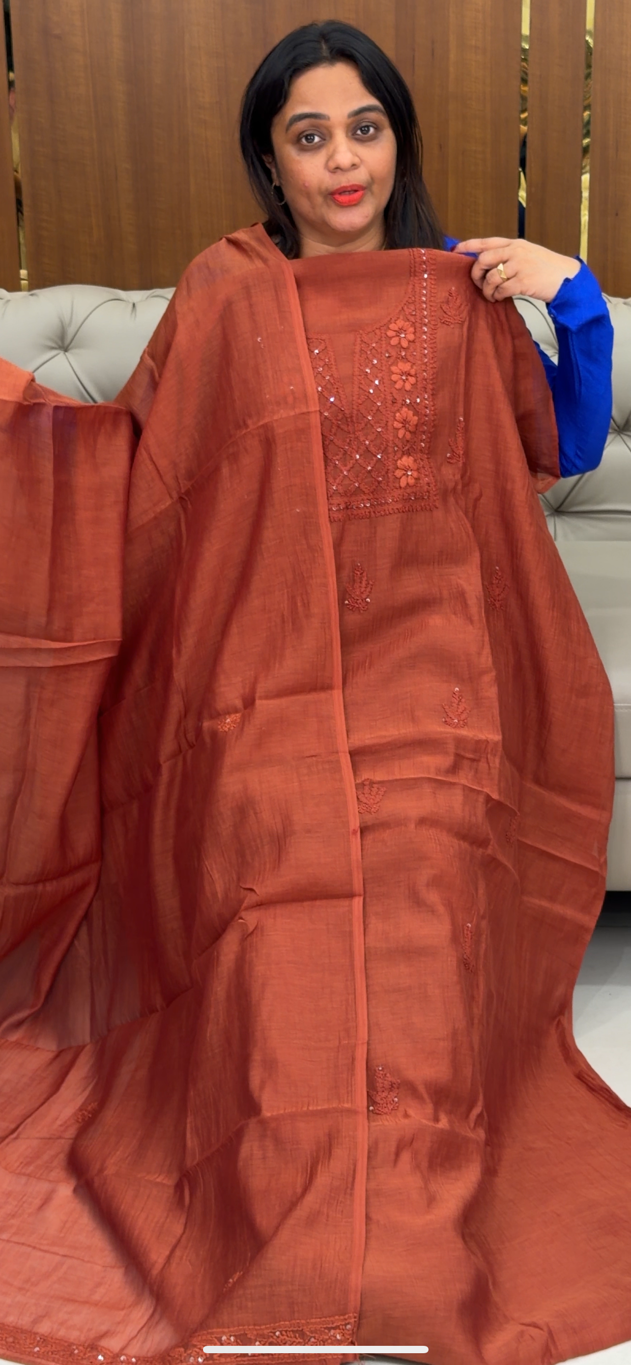 MALAI CHANDERI UNSTITCHED SALWAR SUITS - IHA 29798