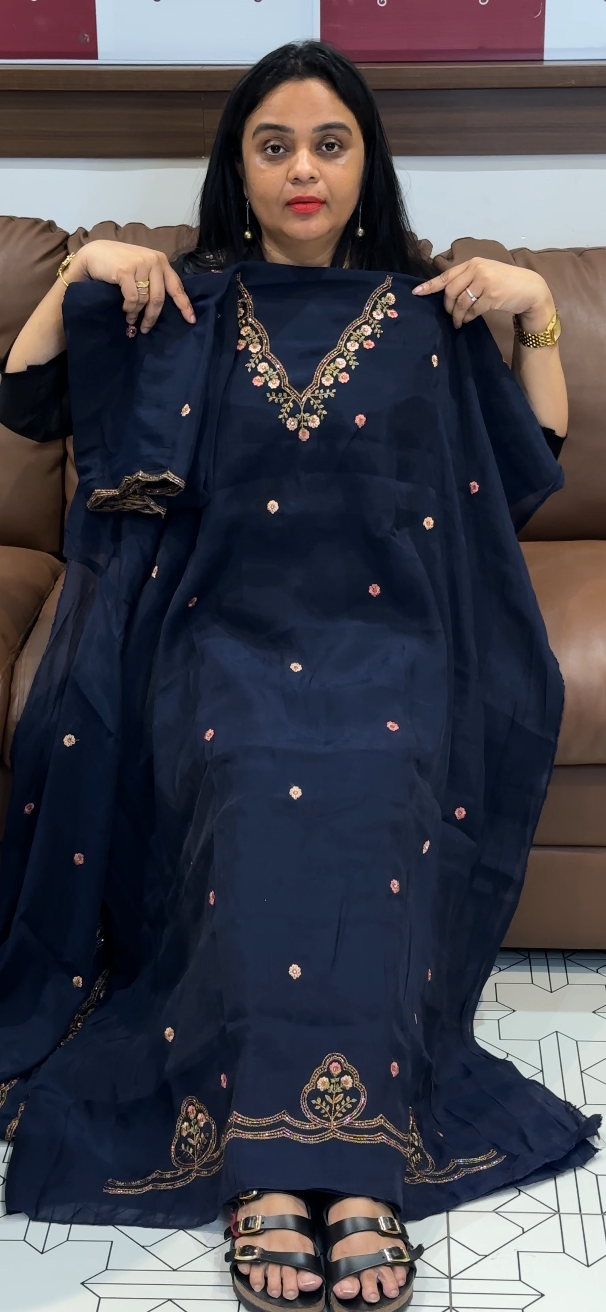 MALAI CHANDERI UNSTITCHED SALWR SUITS - IHA 35578