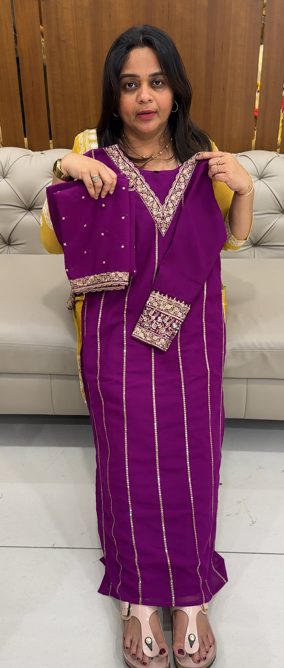 FAUX GEORGETTE TOP,BOTTOM AND DUPATTA - 26967