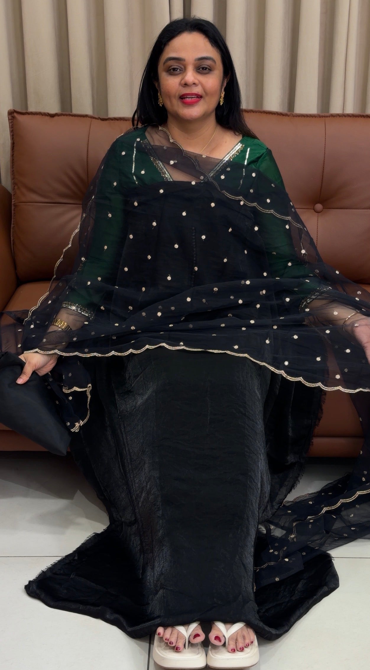 VELVET ORGANZA UNSTITCHED SALWAR SUITS - IHA 33825