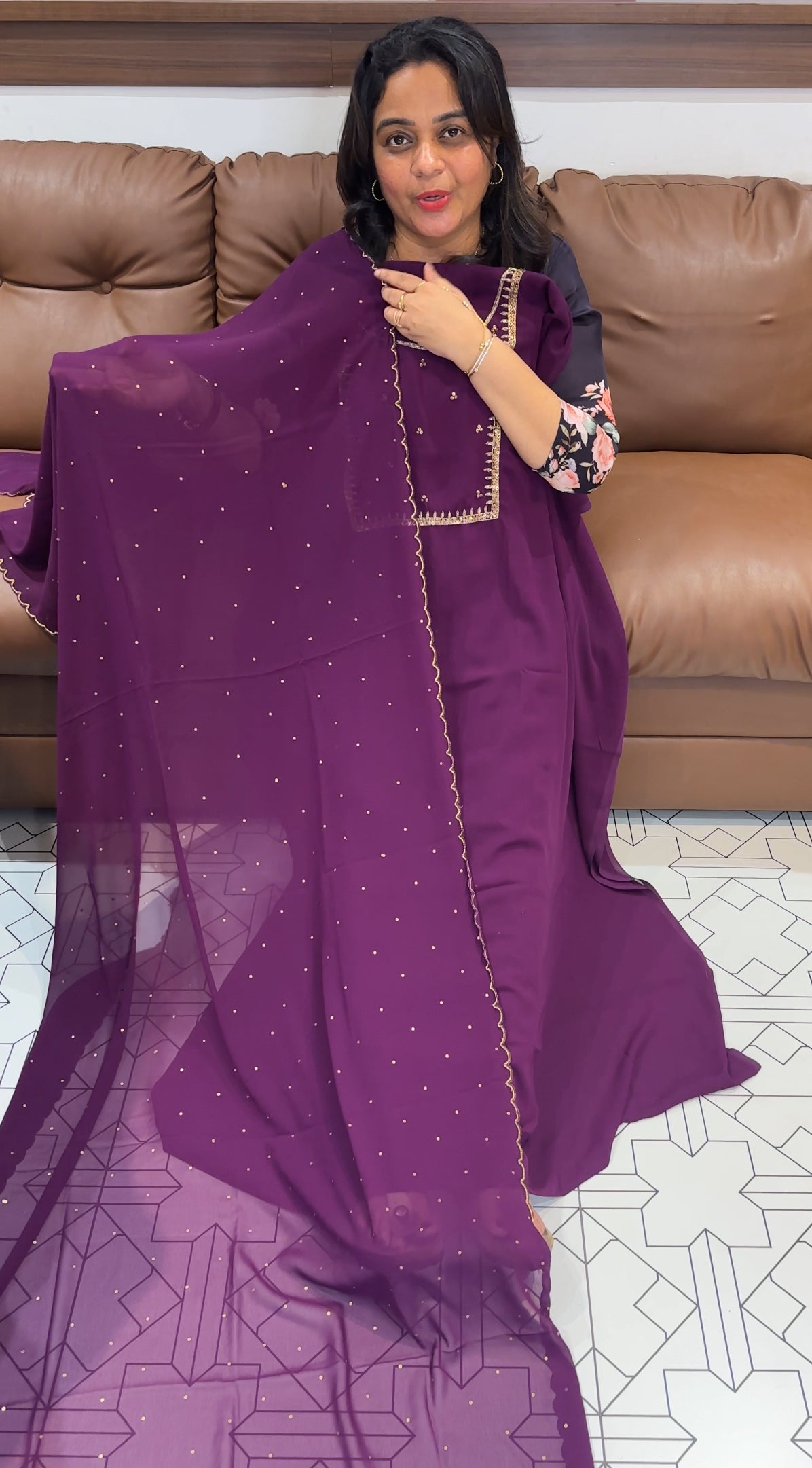 FAUX GEORGETTE UNSTITCHED SALWAR SUITS - IHA 26601