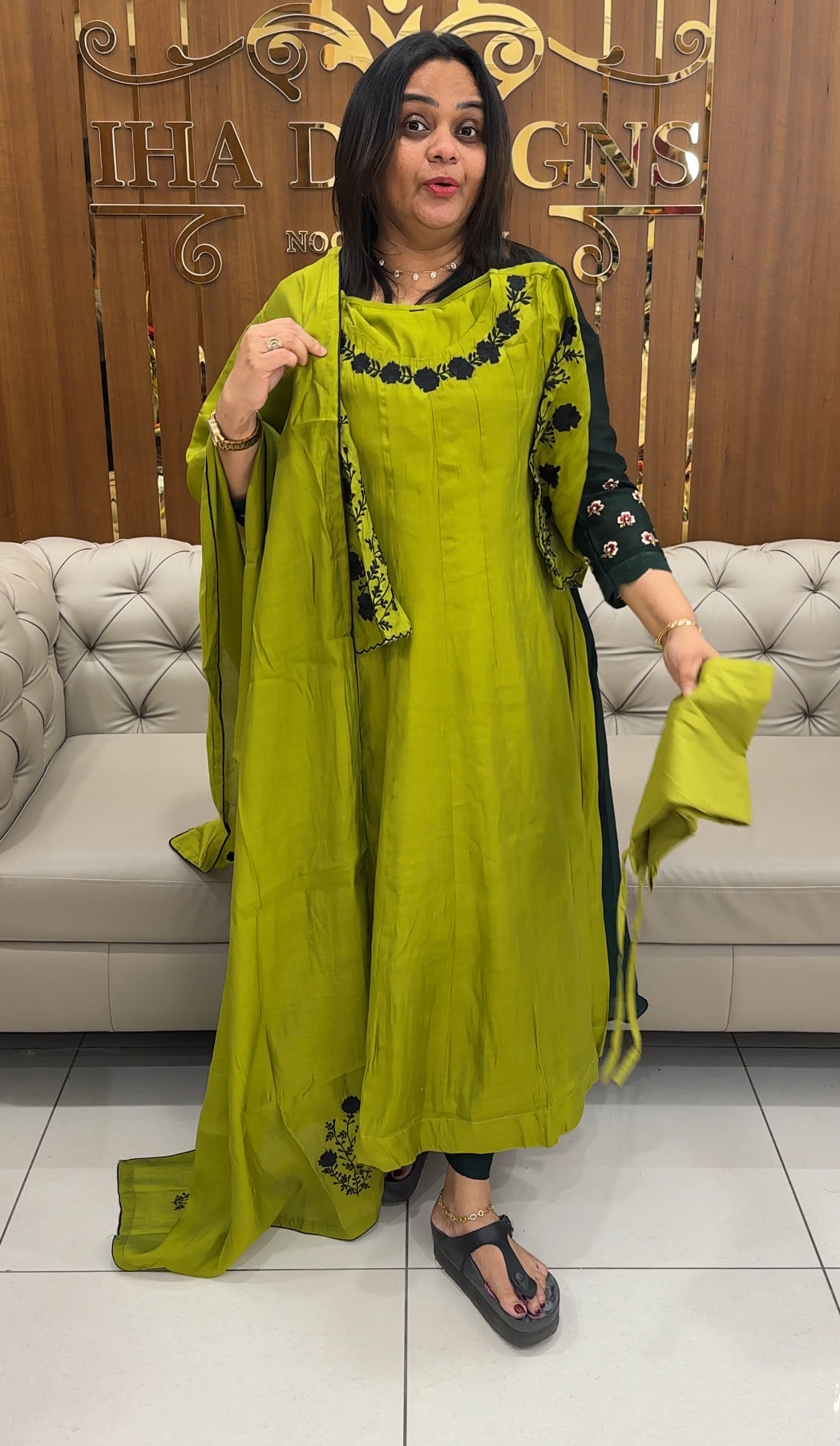 ANARKALI TOP, BOTTOM AND DUPATTA - IHA 28267