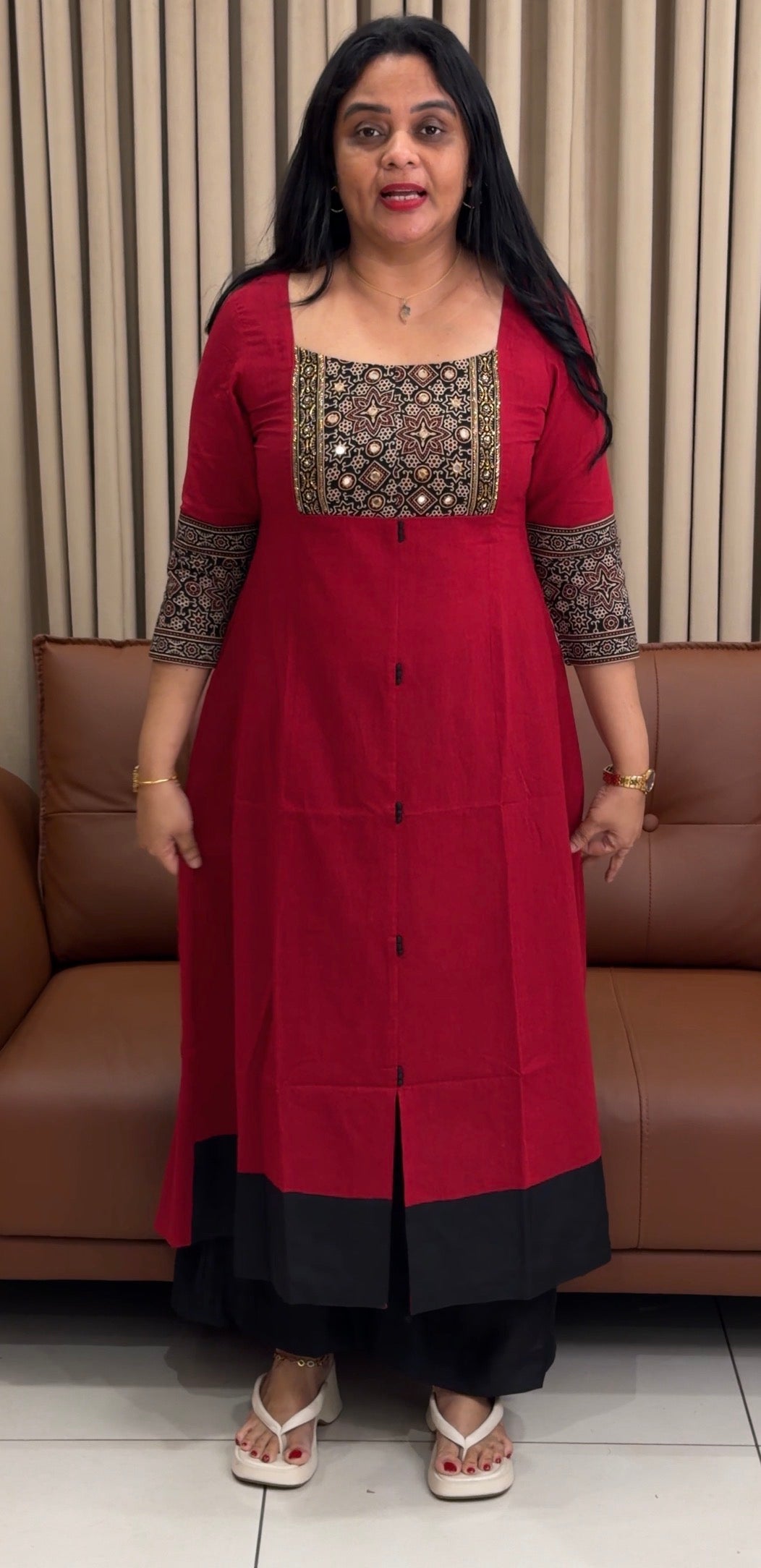 IHA'S IN-HOUSE HANDLOOM COTTON ALINE TOPS - IHA 34457