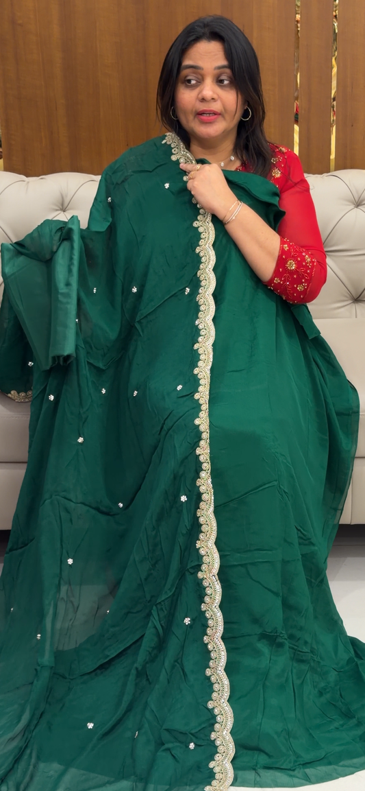 PLATINUM CHIFFON UNSTITCHED SALWAR SUITS - IHA 28767