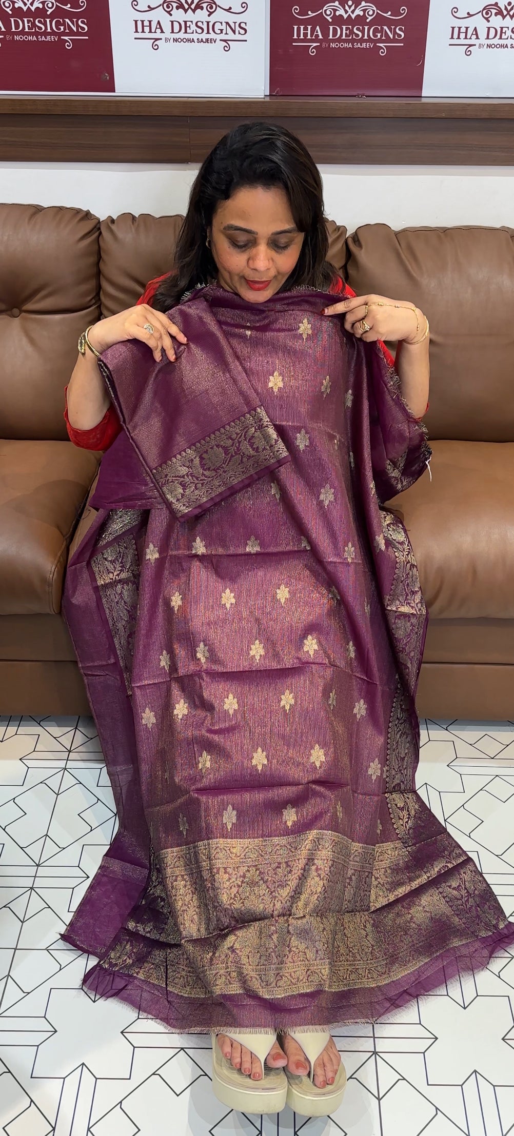 TISSUE BANARASI UNSTITCHED SALWAR SUITS - IHA 24915