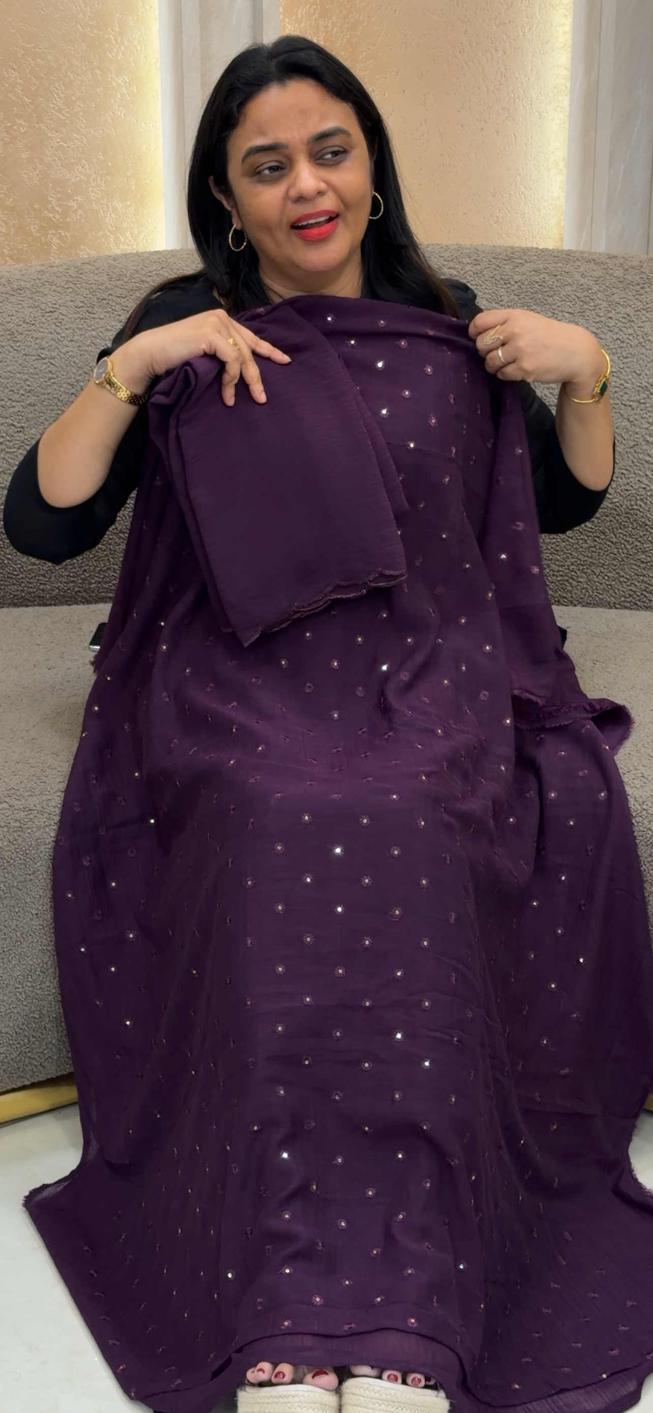 MUL CRUSHED UNSTITCHED SALWAR SUITS - IHA 33374