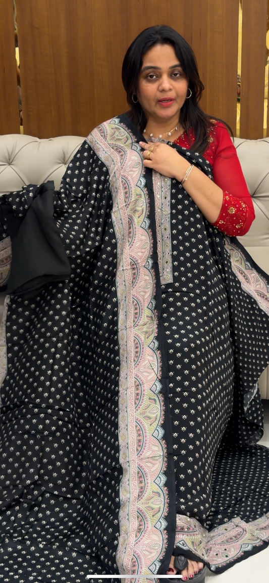 CRAPE SILK UNSTITCHED SALWAR SUITS - IHA 28766