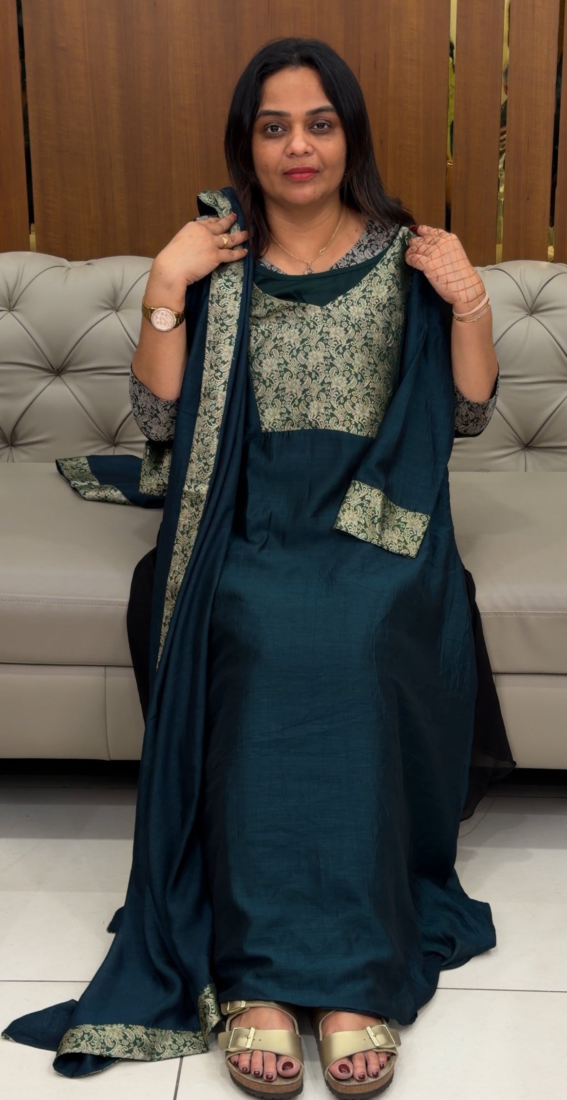 IHA'S IN-HOUSE SEMI RAW SILK TOP ONLY - IHA 32127
