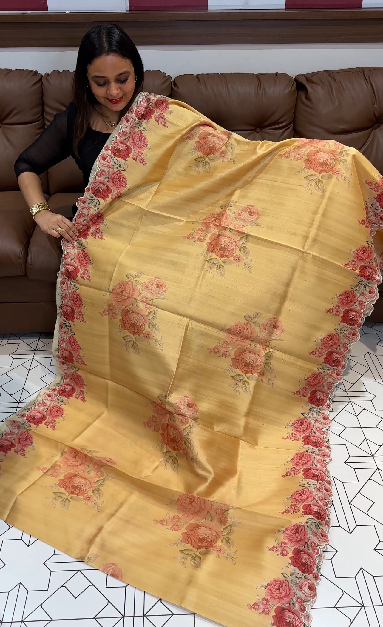 SEMI TUSSUR SAREES - IHA 18405