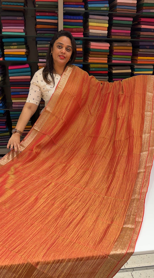 CRUSHED BANARASI SAREES - IHA 25473