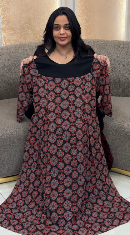 IHA'S IN-HOUSE AJRAKH PRINTED UNSTITCHED SALWAR SUITS - IHA 35196