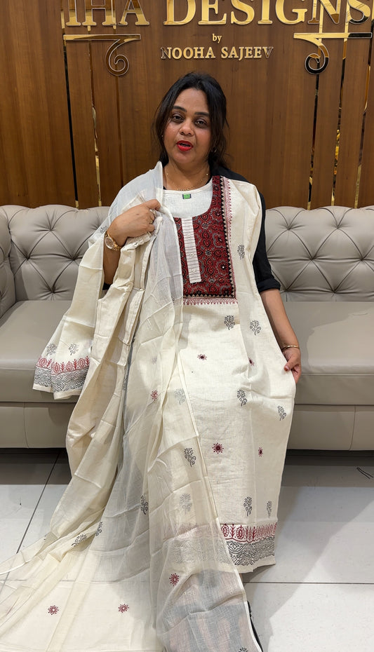 COTTON TOP, BOTTOM AND DUPATTA - IHA 25108