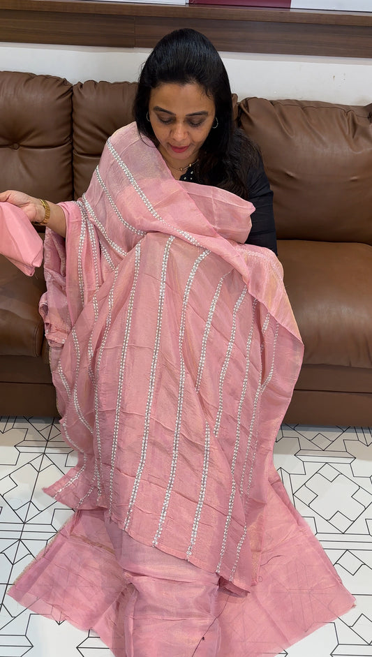 TISSUE UNSTITCHED SALWAR SUITS -  IHA 28131