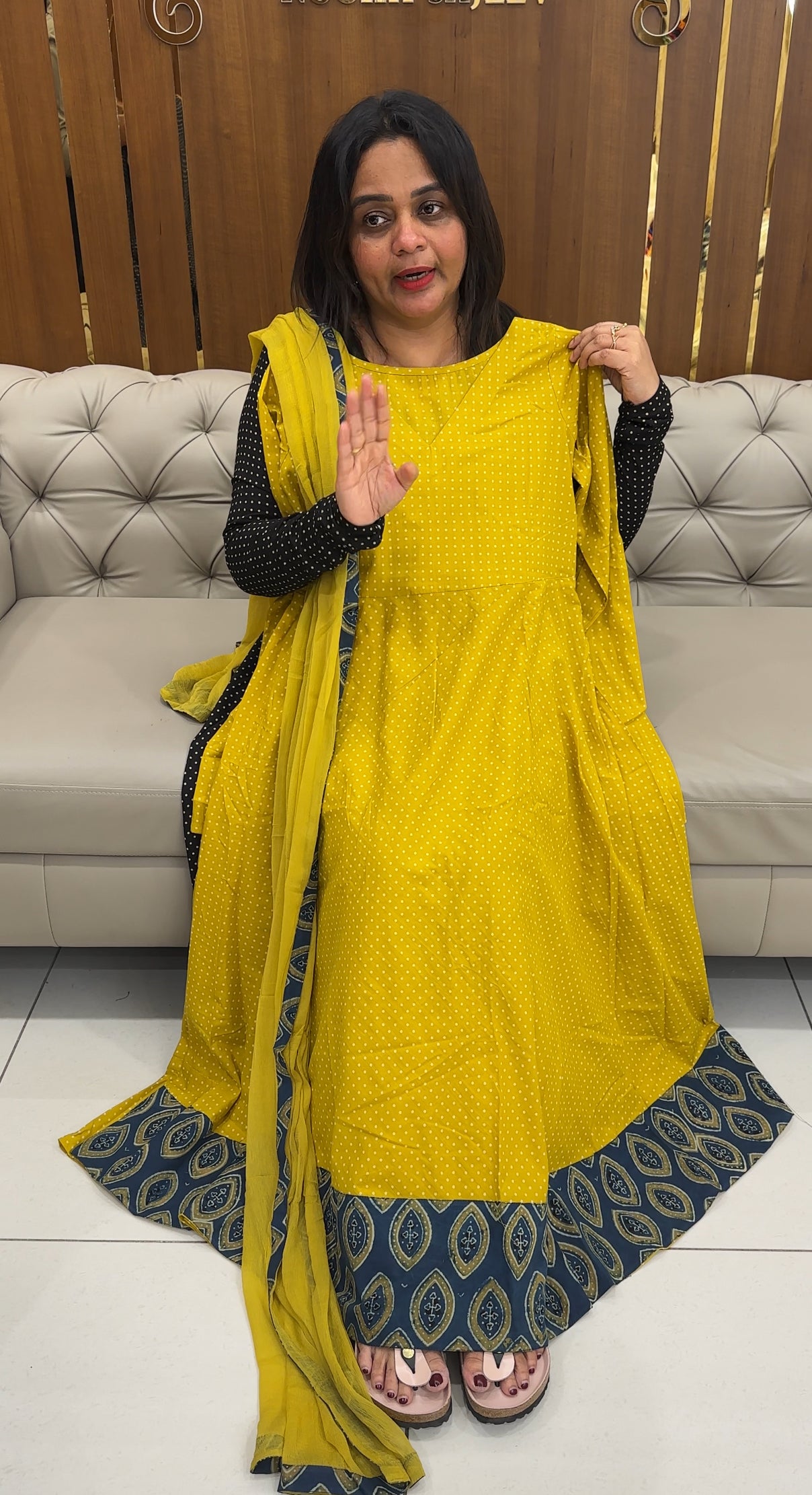 IHA'S IN-HOUSE PRINTED ANARKALI TOPS AND DUPATTA - IHA 26803