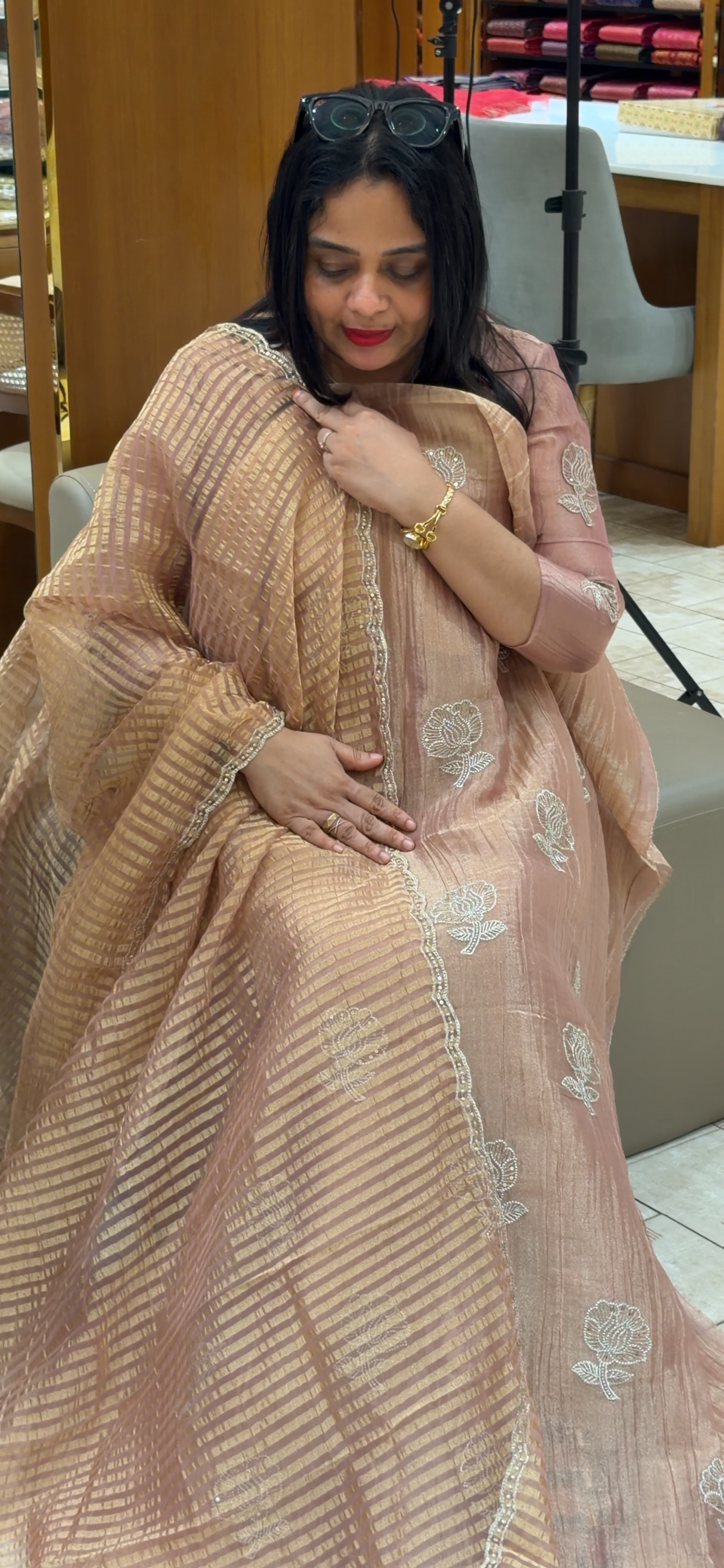 FORWARD CRUSHED TISSUE TOP, BOTTOM AND DUPATTA  - IHA 34071