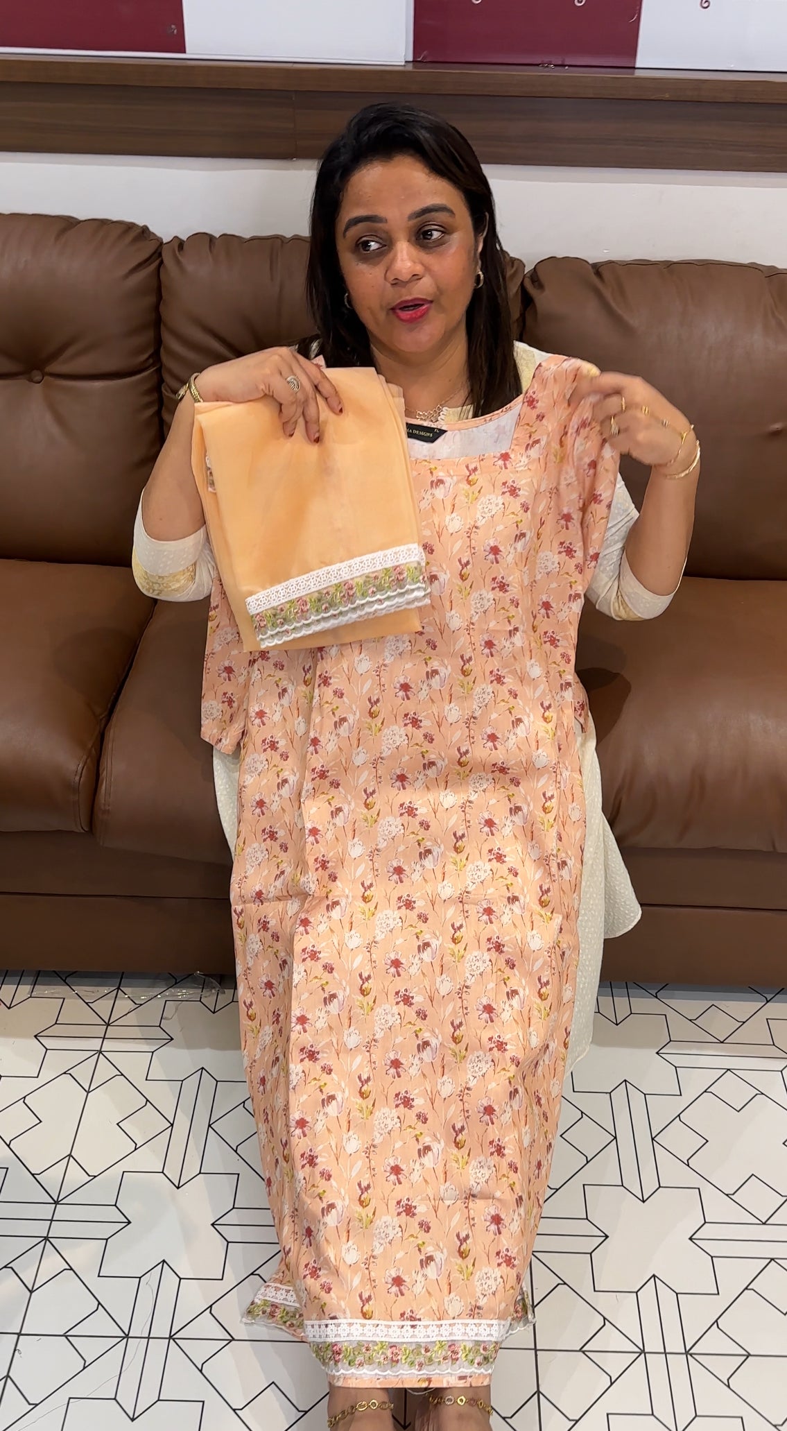 PRINTED COTTON TOP , BOTTOM AND DUPATTA - IHA 24707