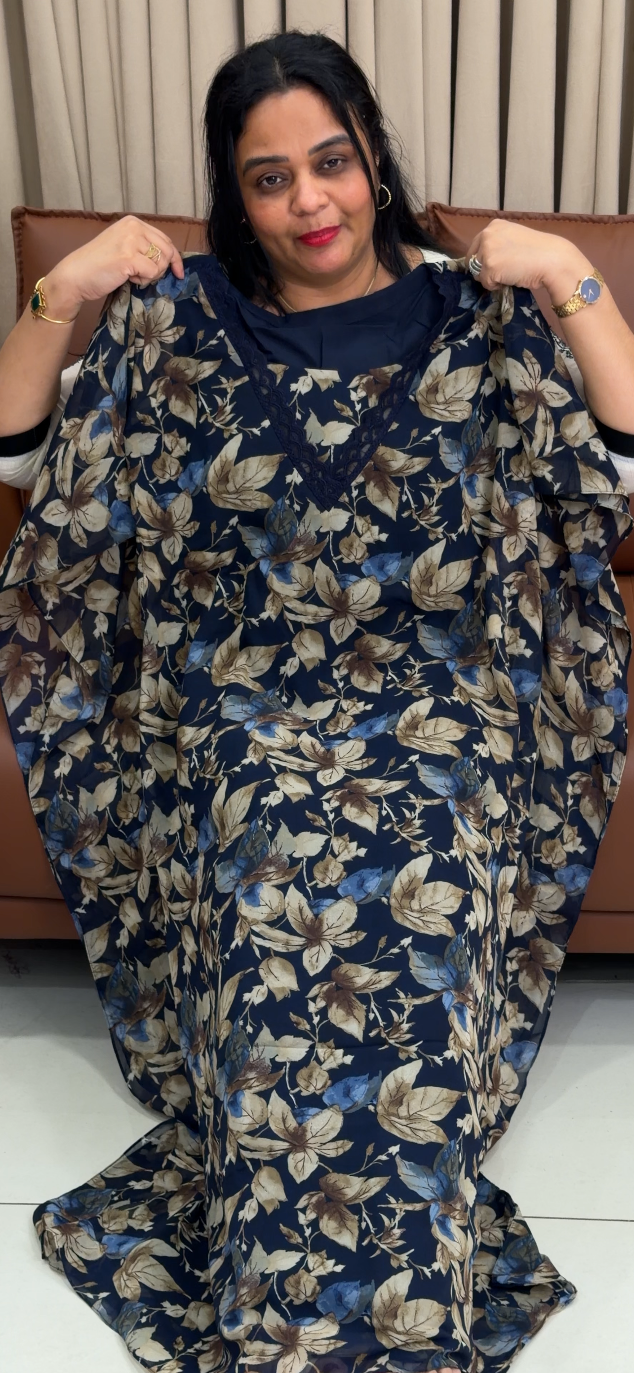 IHA'S IN-HOUSE PRINTED GEORGETTE KAFTAN TOPS - IHA 34650