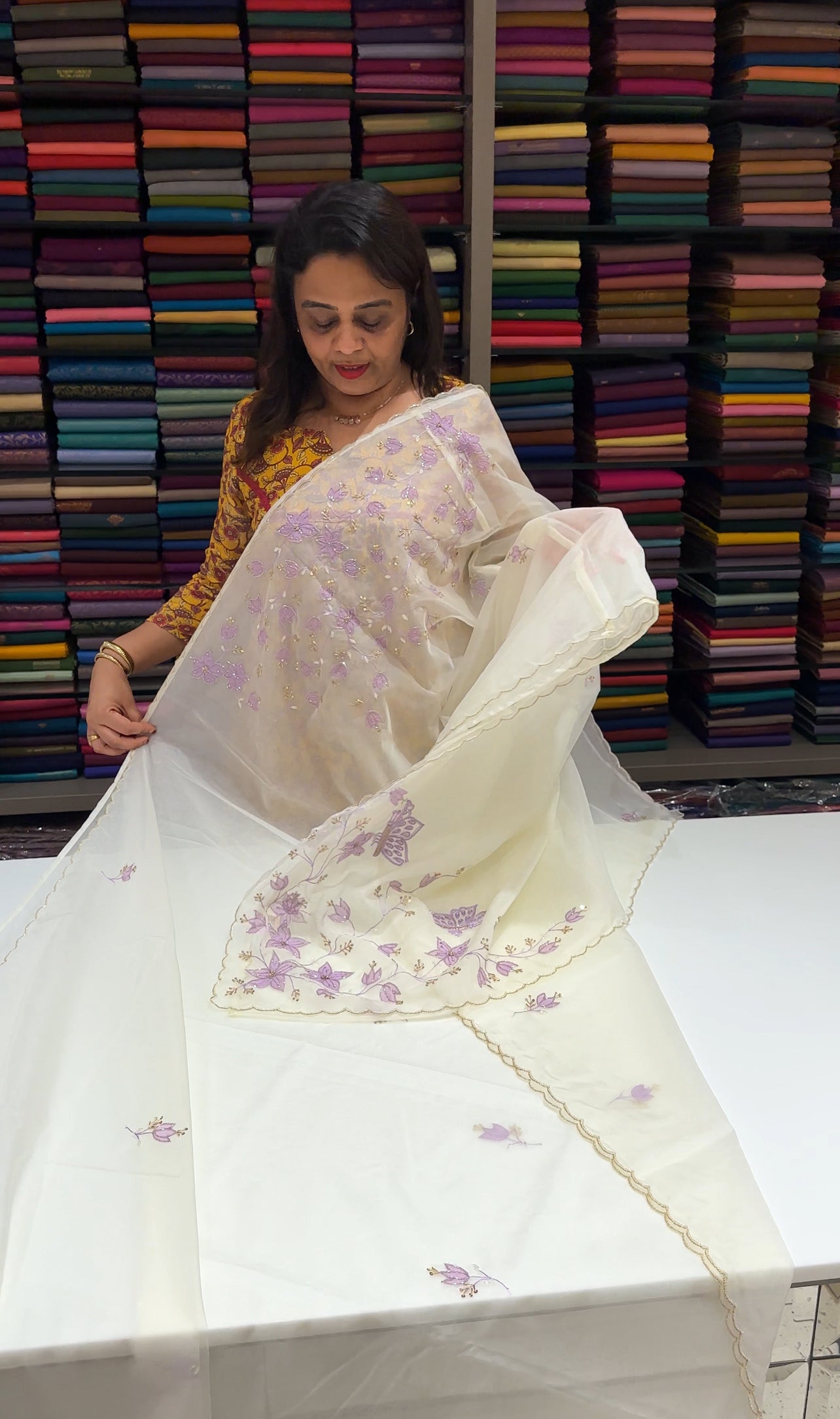 NYLON ORGANZA SAREES - IHA 24858