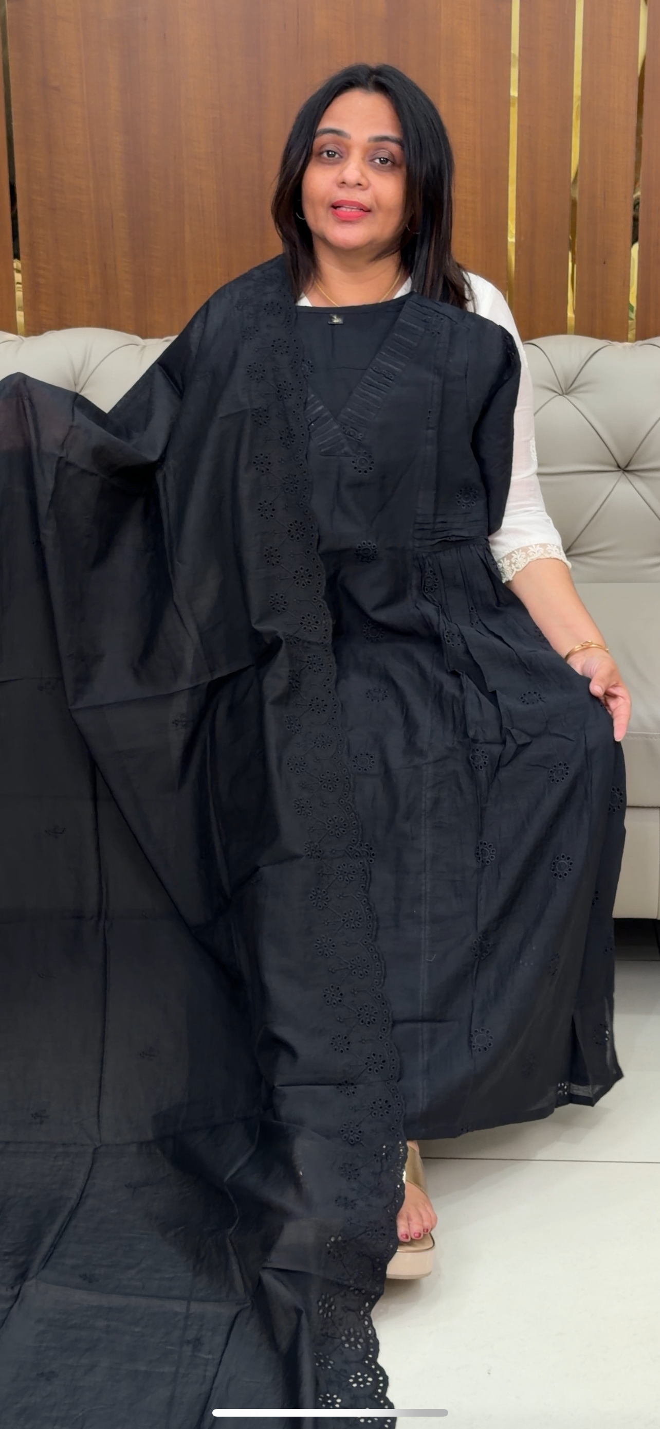 MALAI CHANDERI TOP, BOTTOM AND DUPATTA - IHA 29205