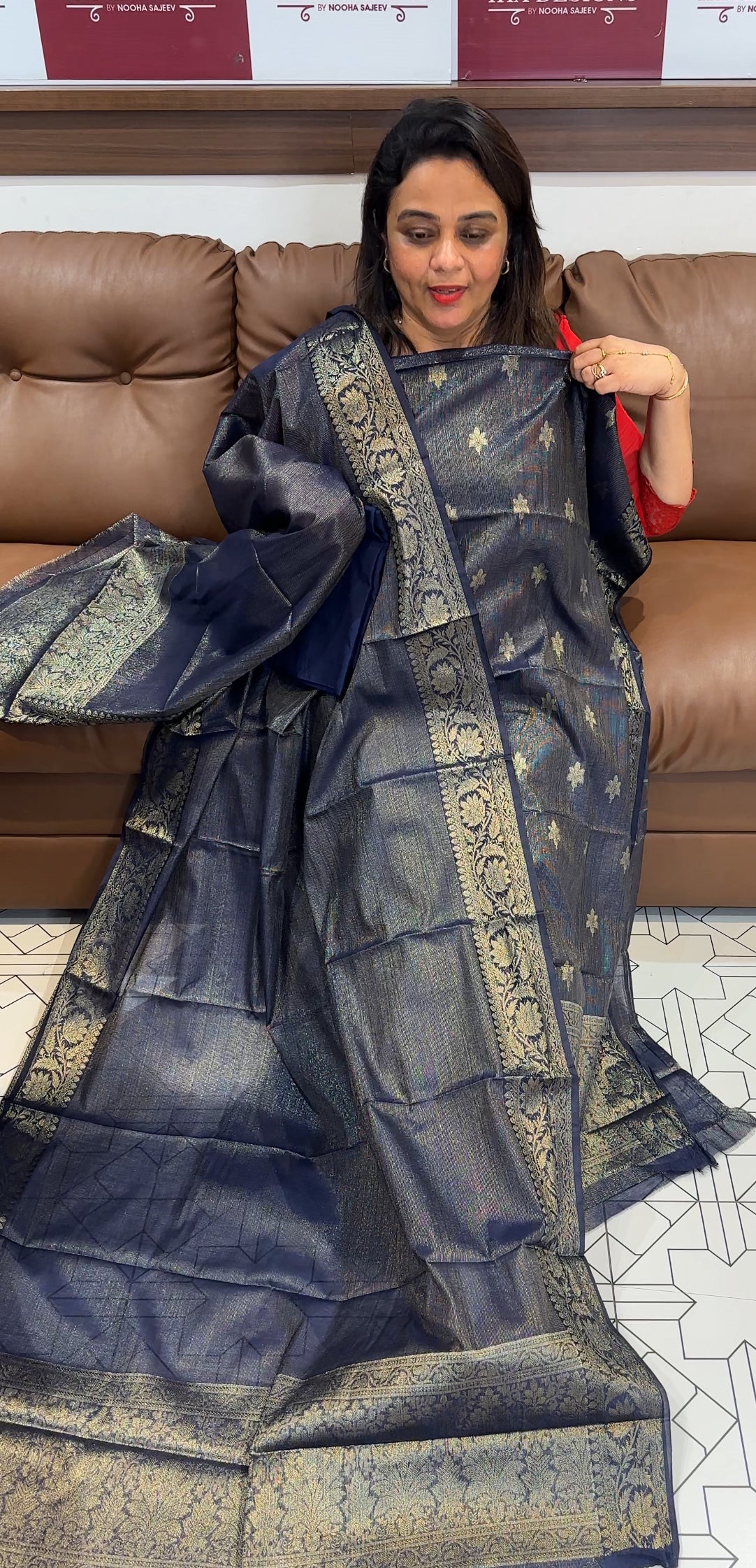 TISSUE BANARASI UNSTITCHED SALWAR SUITS - IHA 24915