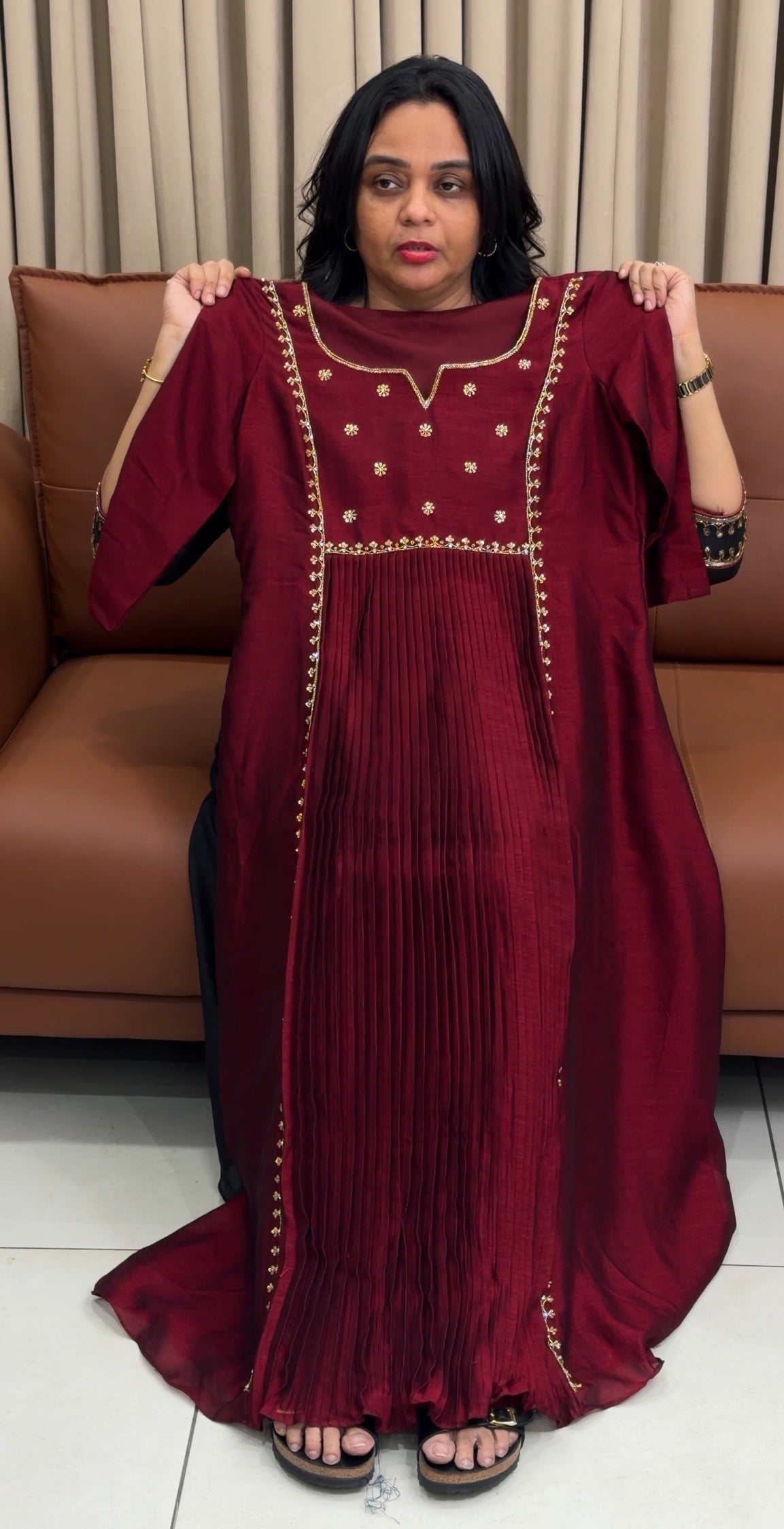 IHA'S IN-HOUSE SEMI RAW SILK ALINE TOPS - IHA 35032