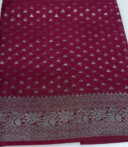 SEMI  BANARASI SAREES - IHA 17491