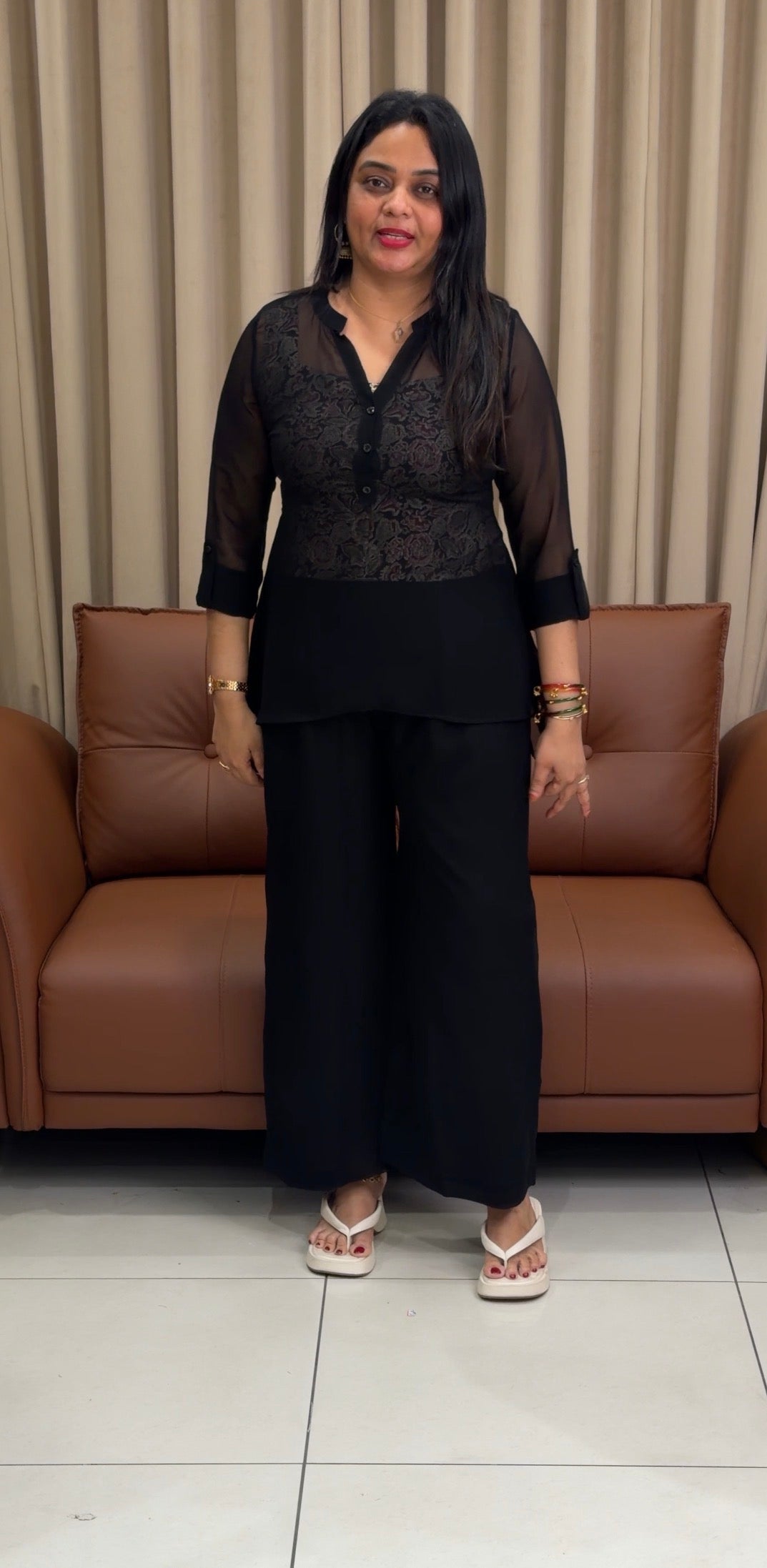 IHA'S IN-HOUSE GEORGETTE SHORT CO-ORDS SETS - IHA 33848
