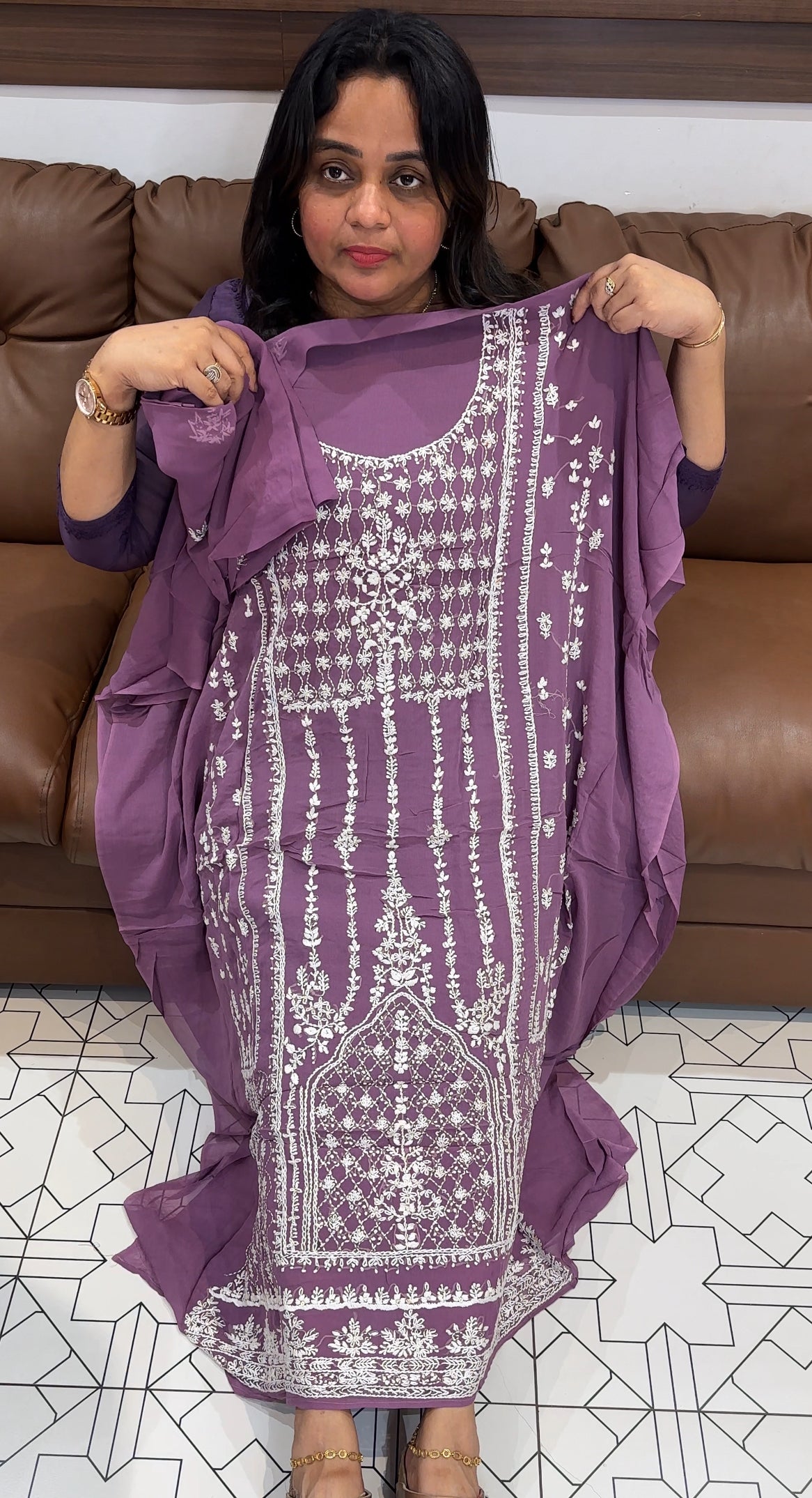 VISCOSE GEORGETTE UNSTITCHED SALWAR SUITS -  IHA 27156