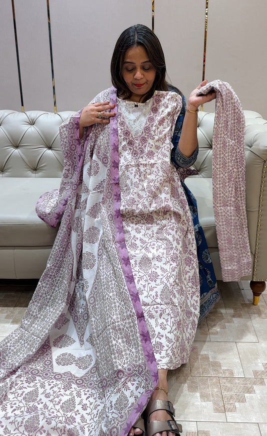 COTTON TOP, BOTTOM AND DUPATTA - IHA 22323