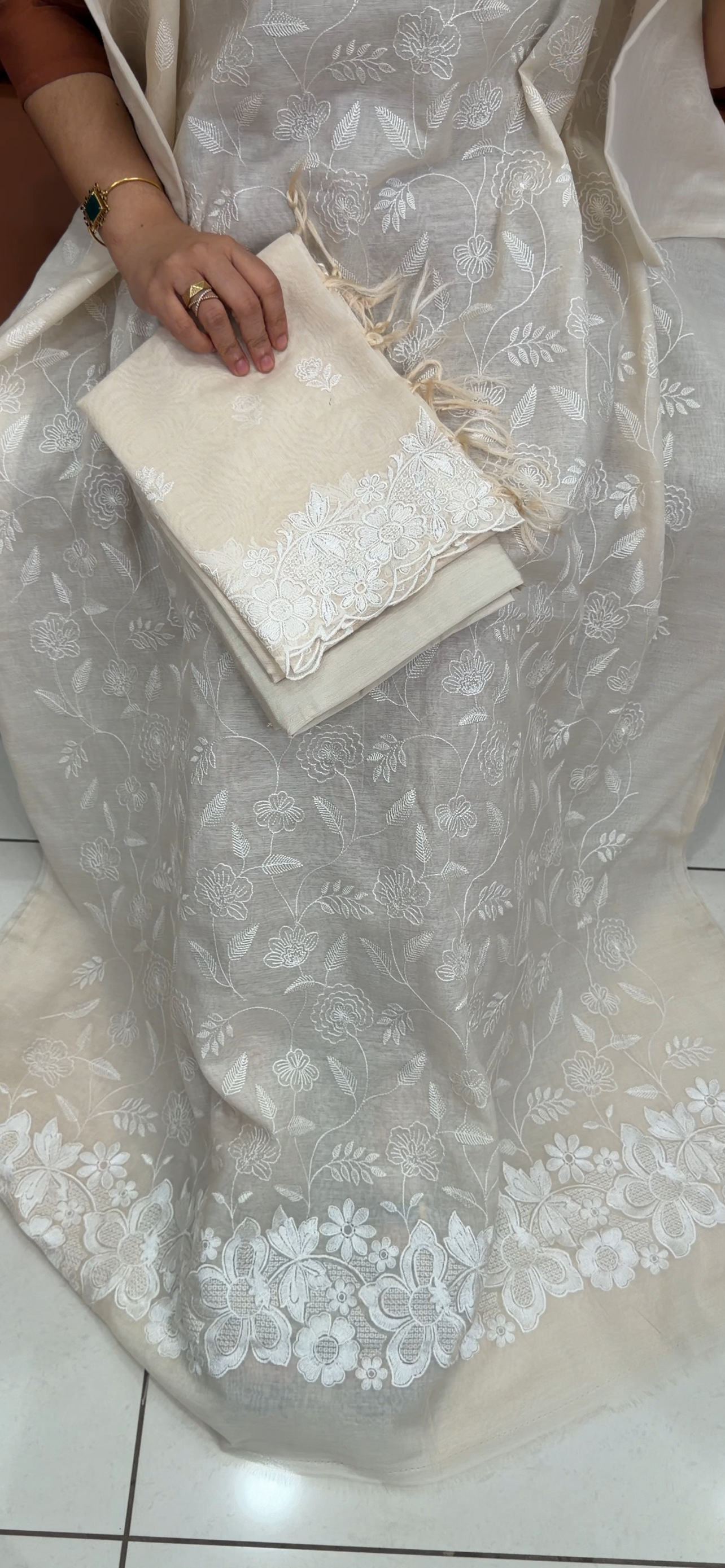 MUL CHANDERI UNSTITCHED SALWAR SUITS - IHA 34280