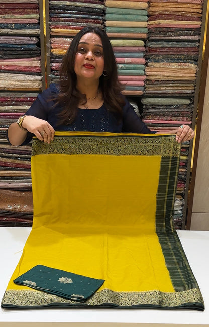 SEMI BANARASI SAREE - IHA 16359