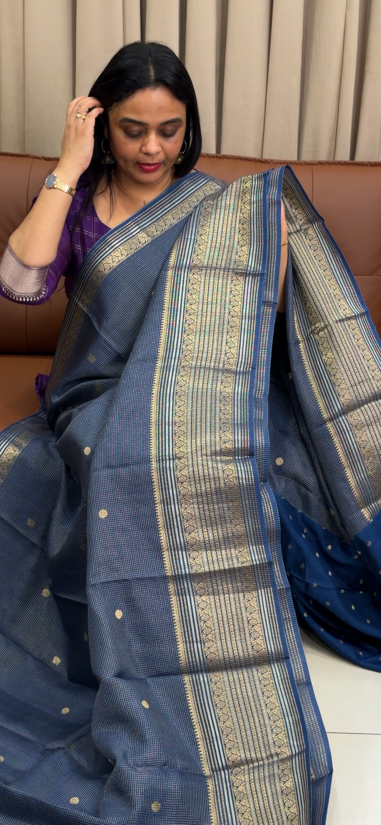 SEMI BANARASI SAREES -  IHA 33869