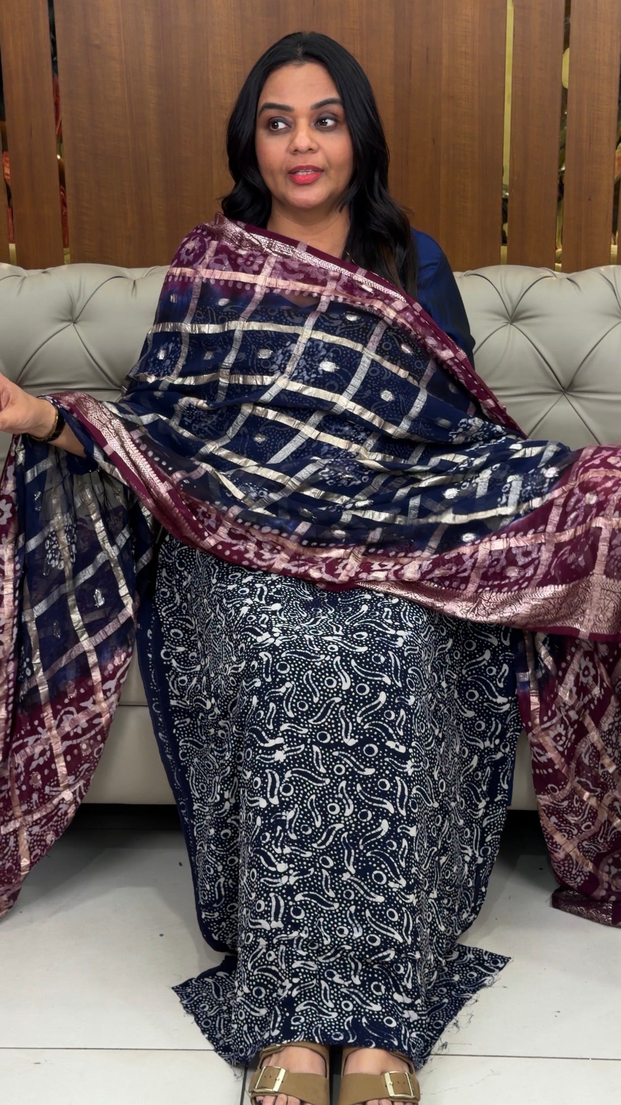GEORGETTE BATIK PRINTED UNSTITCHED SALWAR SUITS - IHA 32790