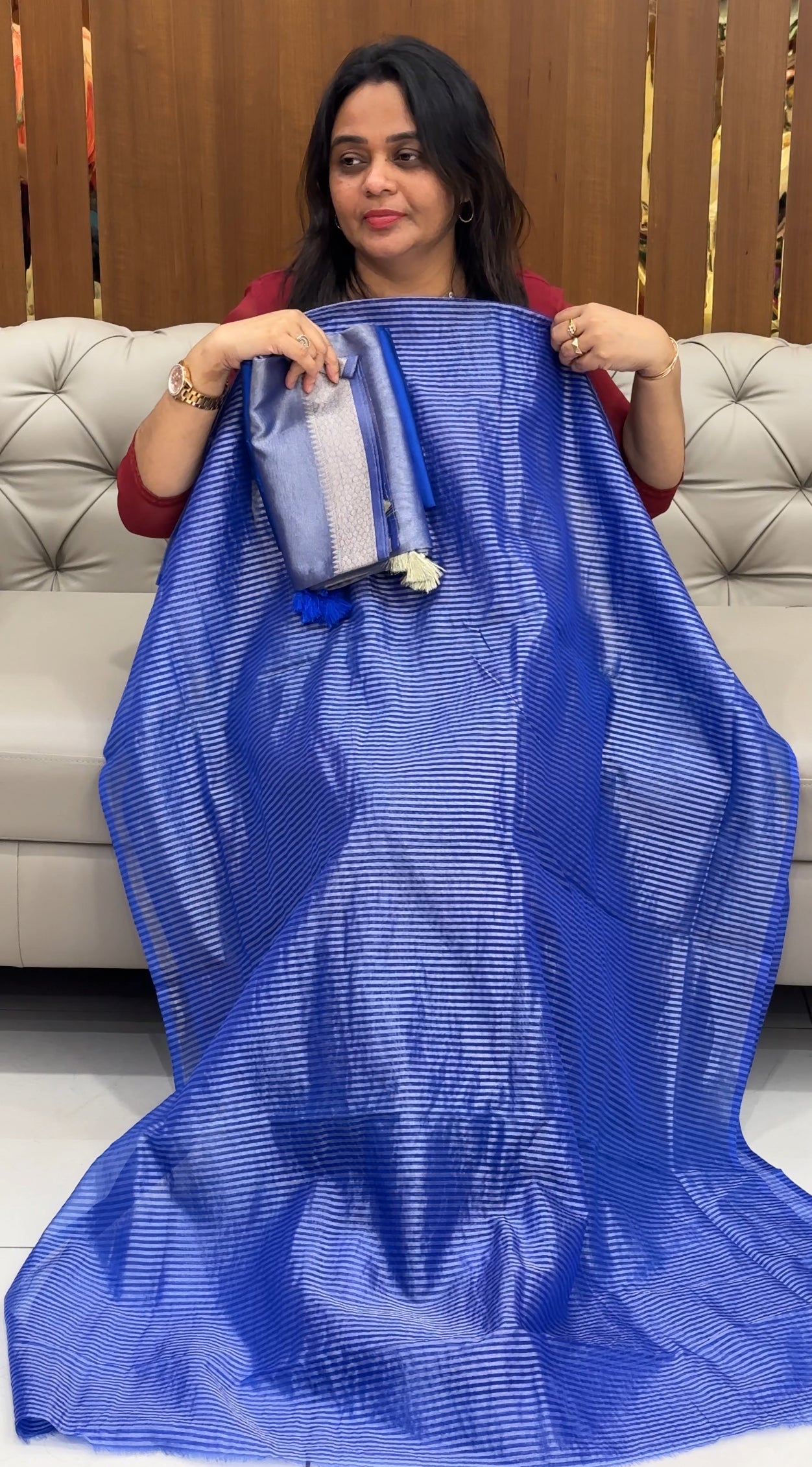 TISSUE BANARASI UNSTITCHED SALWAR SUITS - IHA 28680