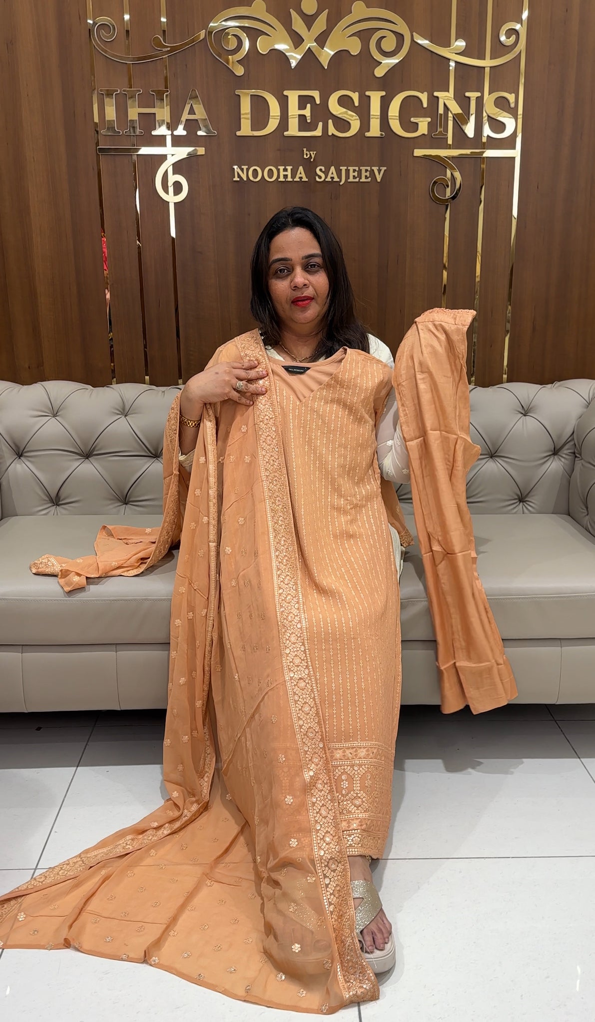 VISCOSE GEORGETTE TOP, BOTTOM AND DUPATTA - IHA 23165