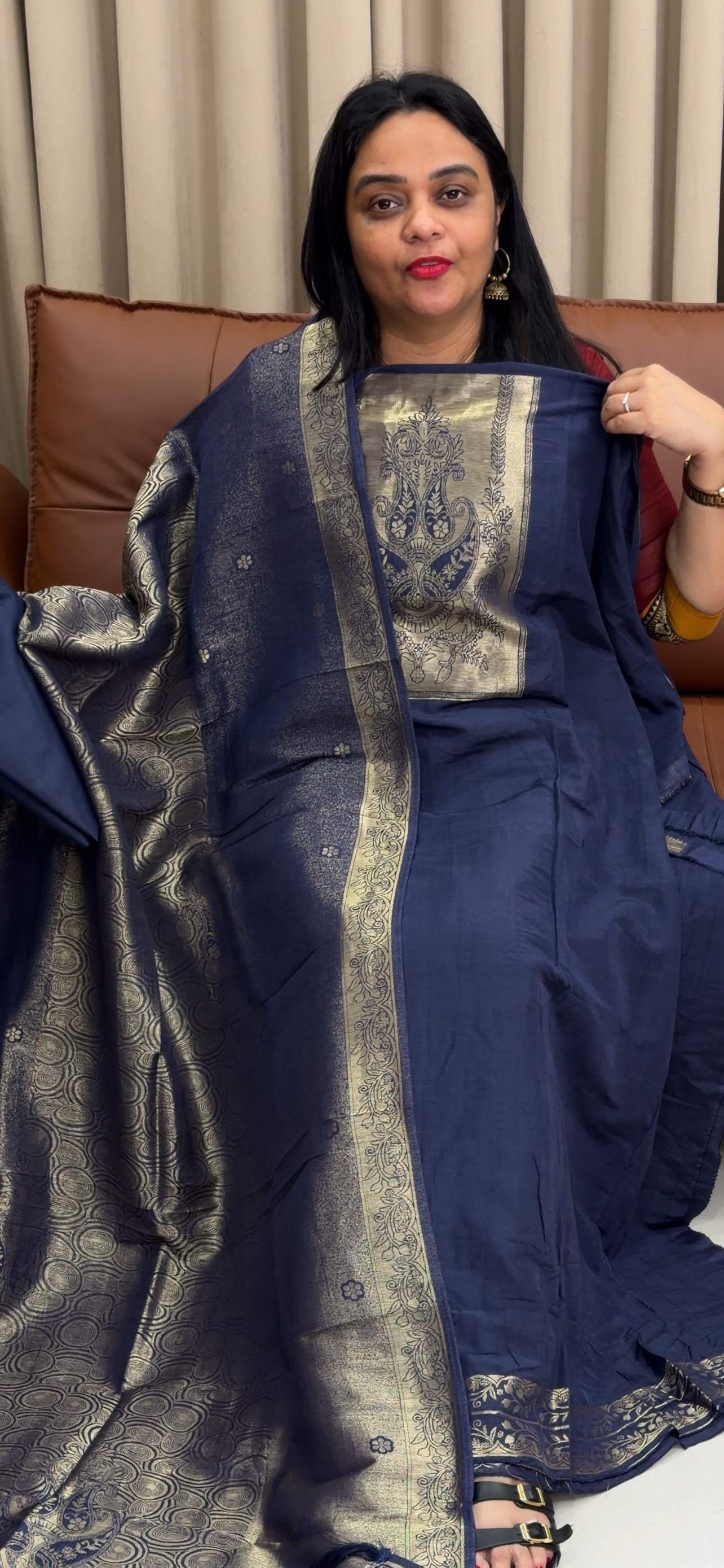 SEMI BANARASI UNSTITCHED SALWAR SUITS - IHA 34187