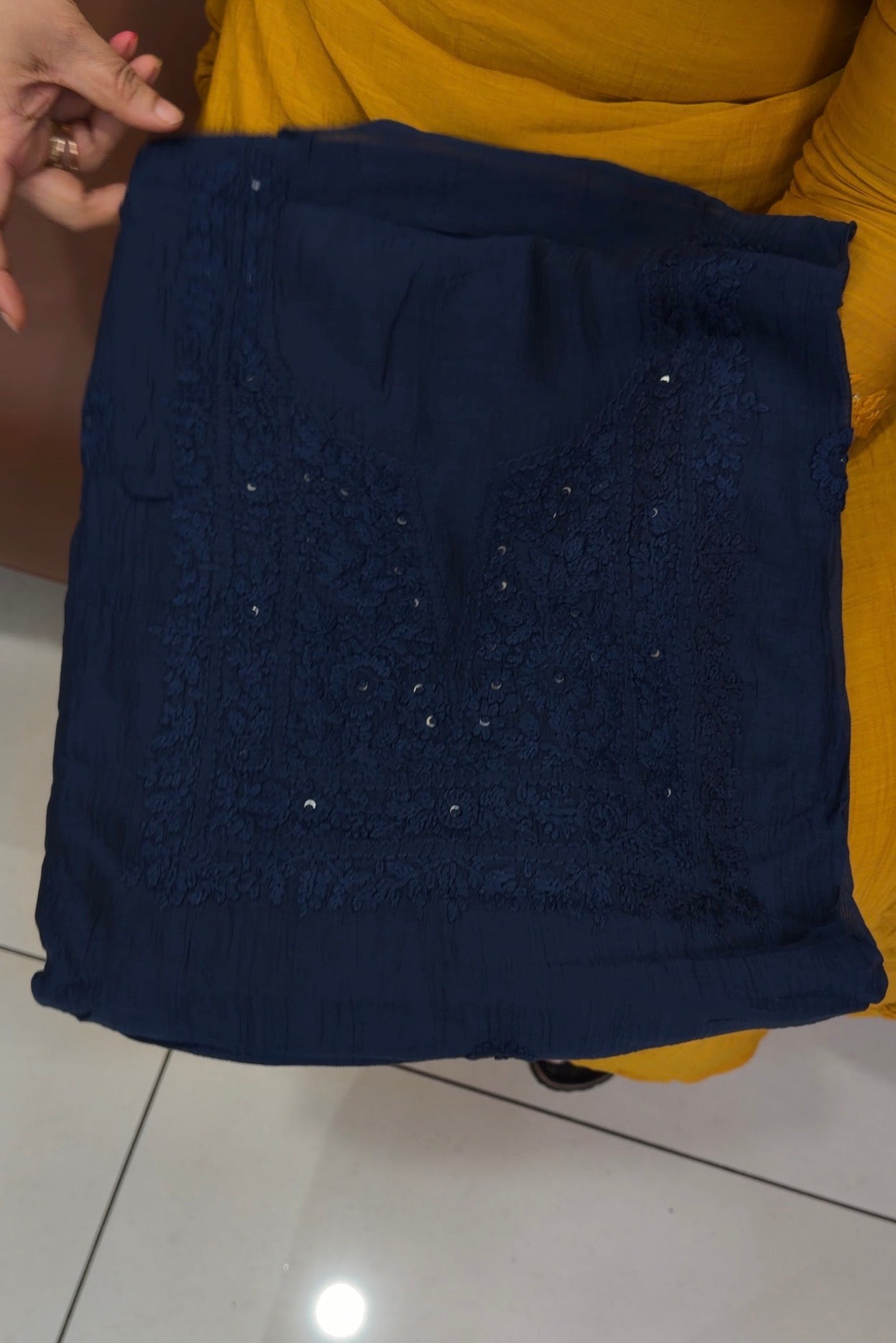 LUCKNOWI CHIKANKARI UNSTITCHED SALWAR SUITS - IHA 34724