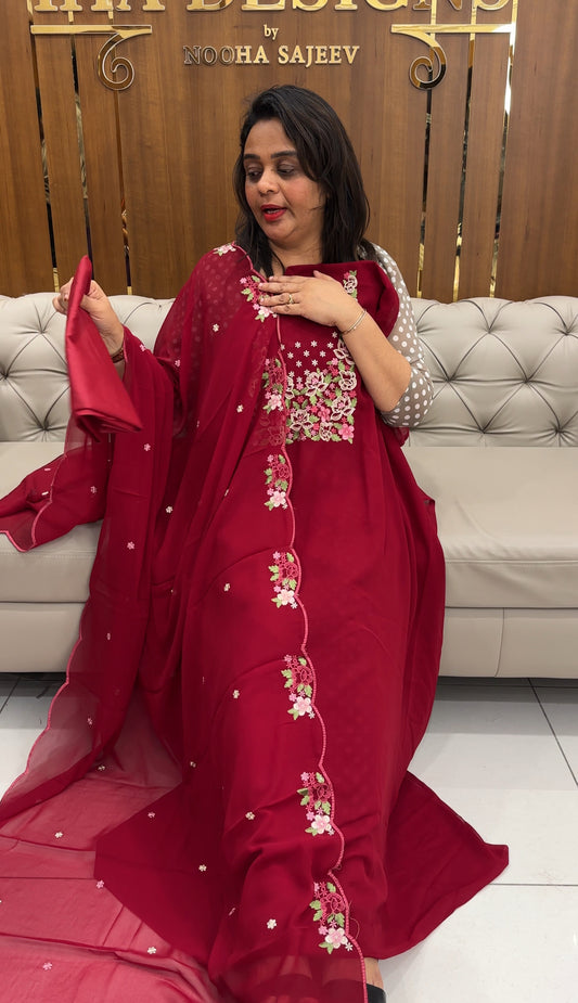 FAUX GEORGETTE UNSTITCHED SALWAR SUITS - IHA 25297