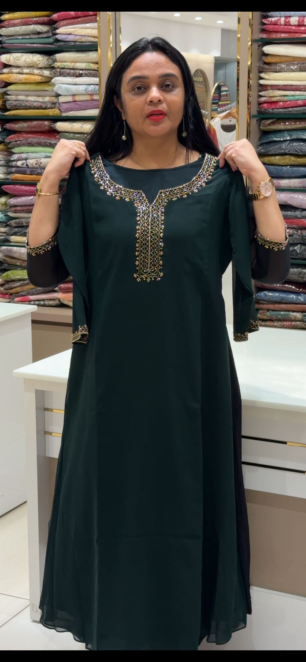 IHA'S IN-HOUSE HAND WORKED ALINE TOPS - IHA 35397