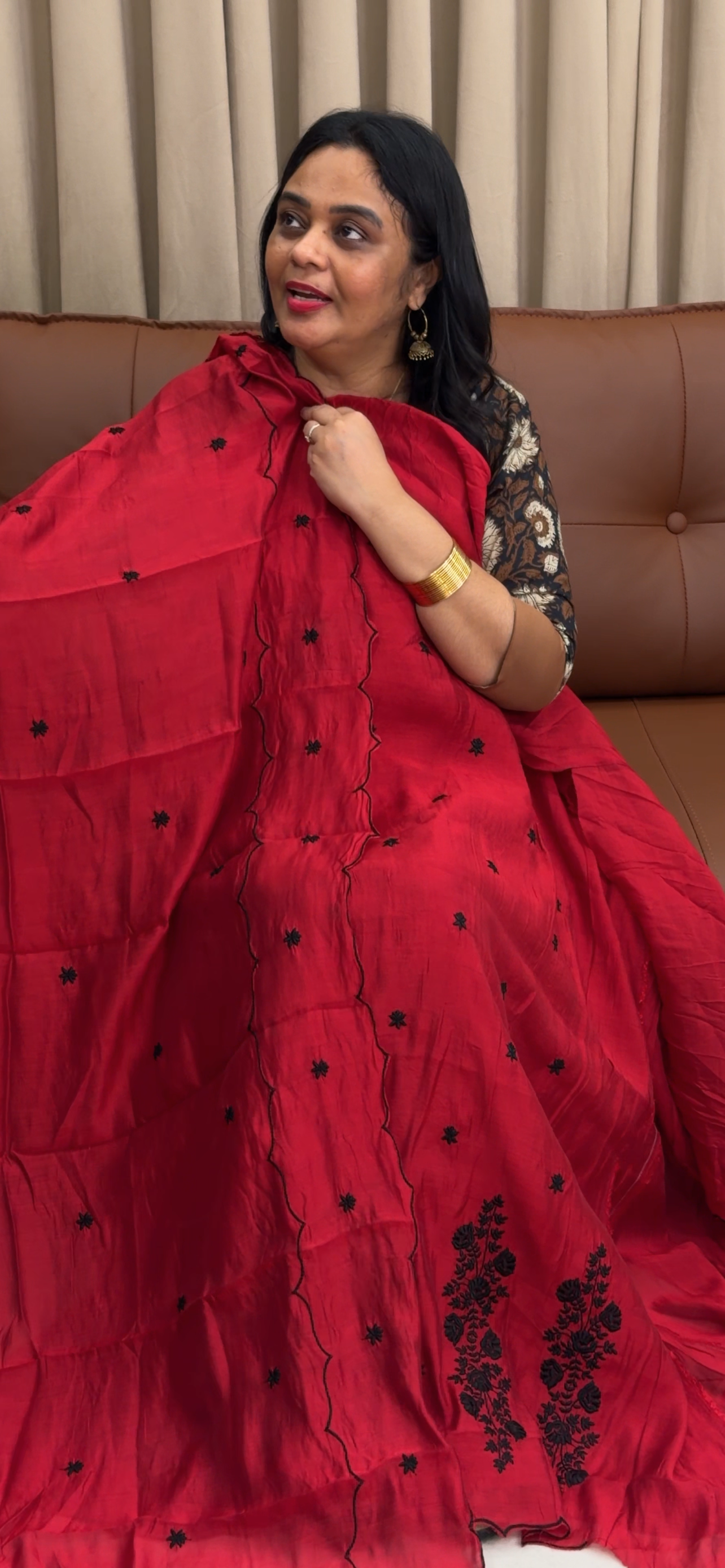 MUL CHANDERI UNSTITCHED SALWAR SUITS - IHA 34134