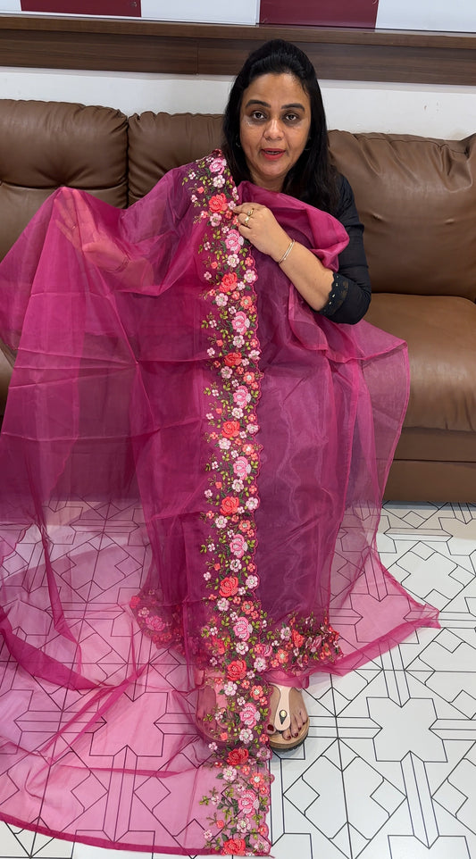 NYLON  ORGANZA UNSTITCHED SALWAR SUITS - IHA 27970