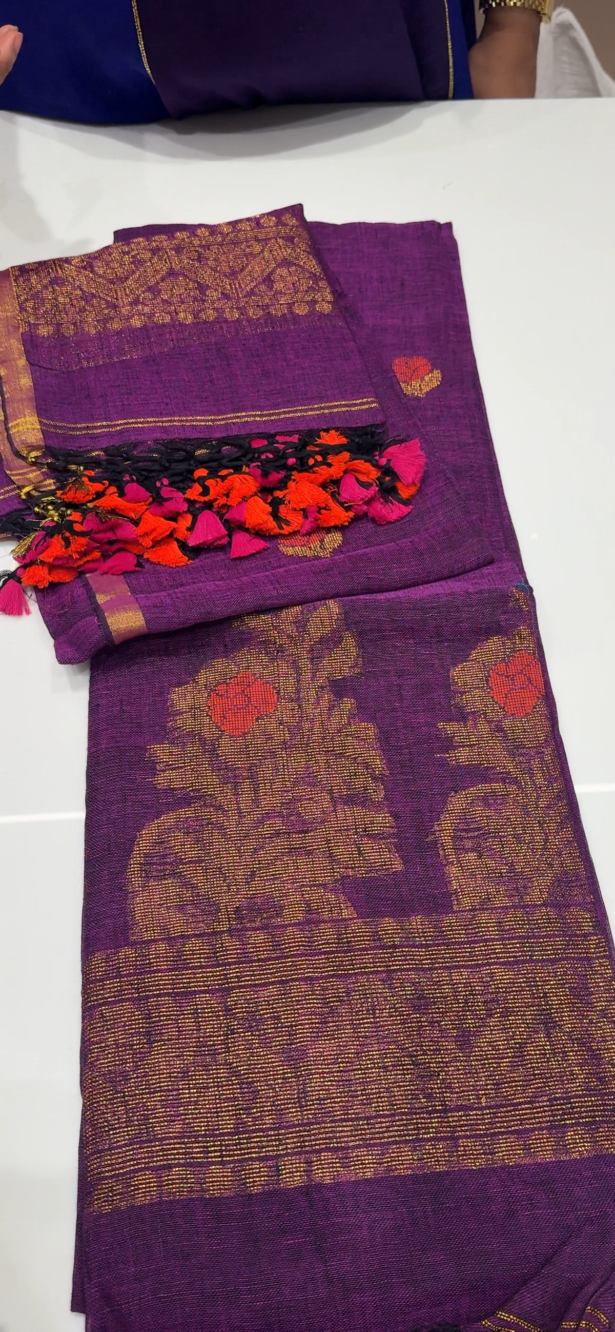 LINEN JAMDANI UNSTITCHED SALWAR -  IHA 35446