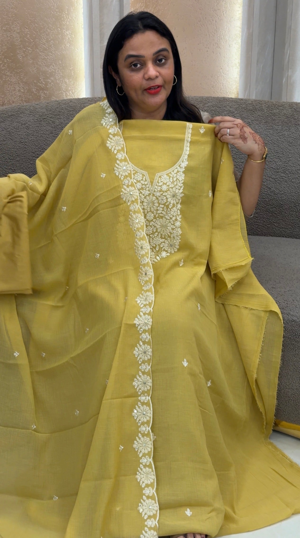 MUL CRUSHED UNSTITCHED SALWAR SUITS - IHA 33058