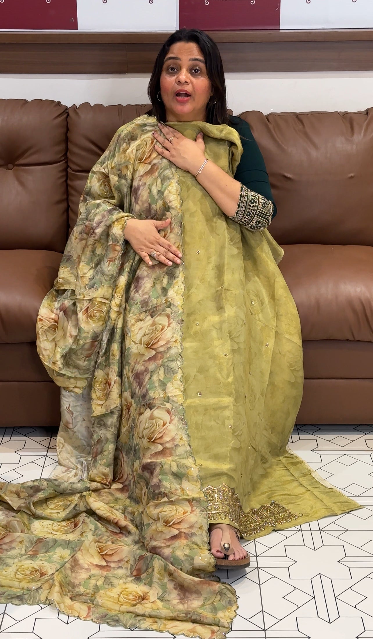 TISSUE UNSTTCHED SALWAR SUITS - IHA 28822