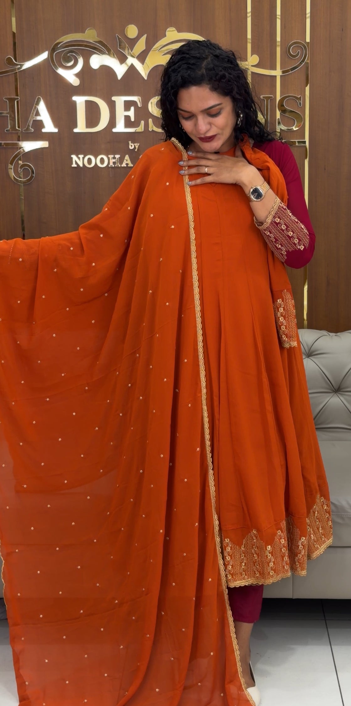 GEORGETTE TOP ,BOTTOM AND DUPATTA - IHA 29358