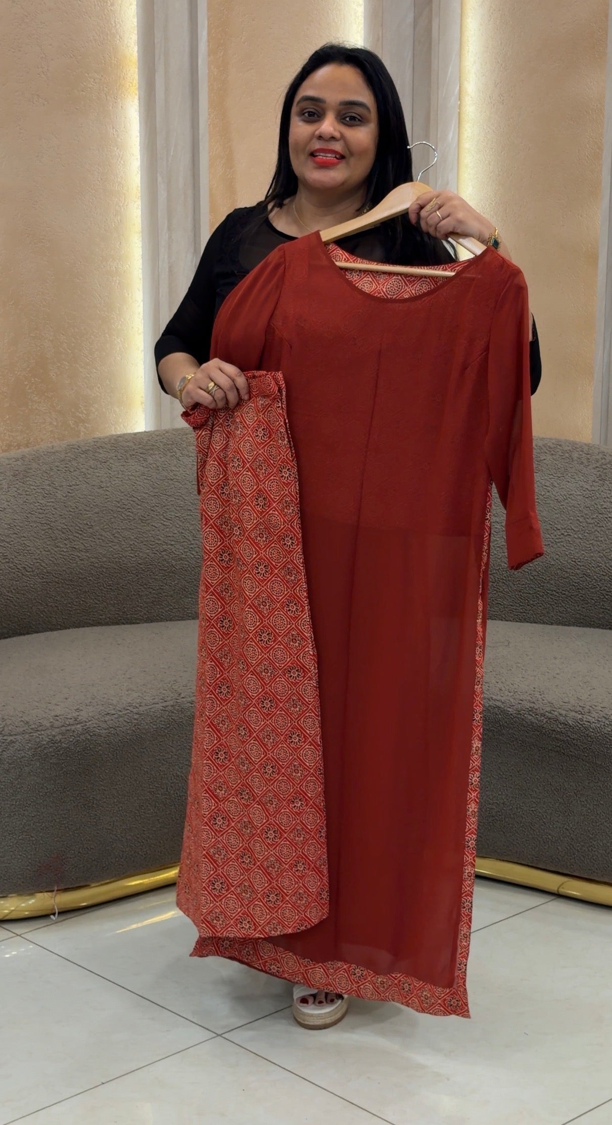 IHA'S IN-HOUSE GEORGETTE CO-ORDS SETS - IHA 33386